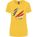 Torn Seychelles Flag Seychellois Day Football Womens Wider Cut T-Shirt Yellow