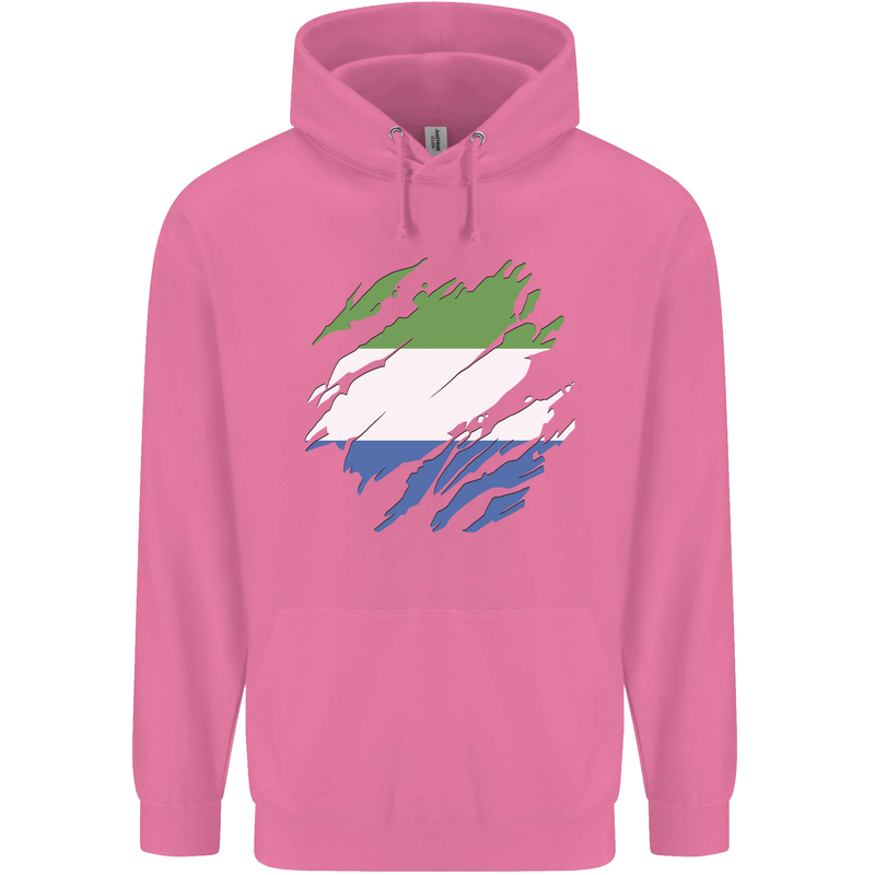 Torn Sierra Leone Flag Leonian Day Football Childrens Kids Hoodie Azalea