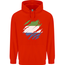 Torn Sierra Leone Flag Leonian Day Football Childrens Kids Hoodie Bright Red