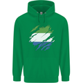 Torn Sierra Leone Flag Leonian Day Football Childrens Kids Hoodie Irish Green