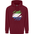 Torn Sierra Leone Flag Leonian Day Football Childrens Kids Hoodie Maroon