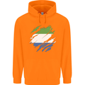 Torn Sierra Leone Flag Leonian Day Football Childrens Kids Hoodie Orange