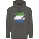 Torn Sierra Leone Flag Leonian Day Football Childrens Kids Hoodie Storm Grey