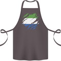 Torn Sierra Leone Flag Leonian Day Football Cotton Apron 100% Organic Dark Grey