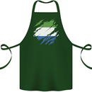 Torn Sierra Leone Flag Leonian Day Football Cotton Apron 100% Organic Forest Green