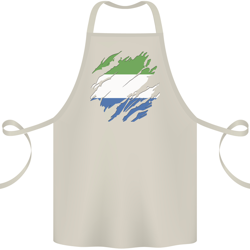 Torn Sierra Leone Flag Leonian Day Football Cotton Apron 100% Organic Natural