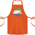 Torn Sierra Leone Flag Leonian Day Football Cotton Apron 100% Organic Orange