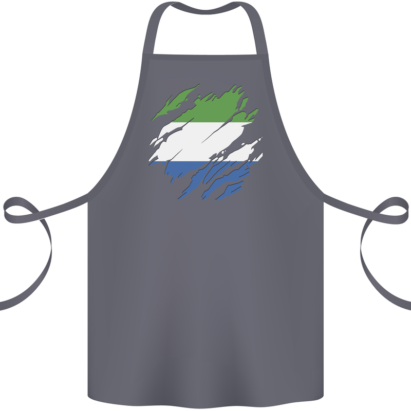 Torn Sierra Leone Flag Leonian Day Football Cotton Apron 100% Organic Steel
