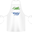 Torn Sierra Leone Flag Leonian Day Football Cotton Apron 100% Organic White