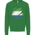 Torn Sierra Leone Flag Leonian Day Football Kids Sweatshirt Jumper Irish Green