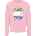 Torn Sierra Leone Flag Leonian Day Football Kids Sweatshirt Jumper Light Pink