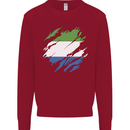 Torn Sierra Leone Flag Leonian Day Football Kids Sweatshirt Jumper Red