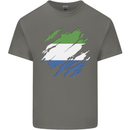 Torn Sierra Leone Flag Leonian Day Football Kids T-Shirt Childrens Charcoal