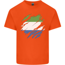 Torn Sierra Leone Flag Leonian Day Football Kids T-Shirt Childrens Orange