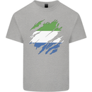 Torn Sierra Leone Flag Leonian Day Football Kids T-Shirt Childrens Sports Grey