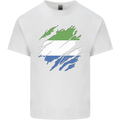 Torn Sierra Leone Flag Leonian Day Football Kids T-Shirt Childrens White