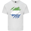 Torn Sierra Leone Flag Leonian Day Football Kids T-Shirt Childrens White