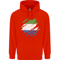 Torn Sierra Leone Flag Leonian Day Football Mens 80% Cotton Hoodie Bright Red