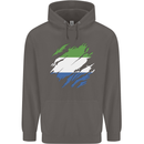 Torn Sierra Leone Flag Leonian Day Football Mens 80% Cotton Hoodie Charcoal