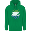 Torn Sierra Leone Flag Leonian Day Football Mens 80% Cotton Hoodie Irish Green