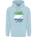 Torn Sierra Leone Flag Leonian Day Football Mens 80% Cotton Hoodie Light Blue