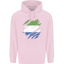 Torn Sierra Leone Flag Leonian Day Football Mens 80% Cotton Hoodie Light Pink
