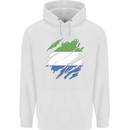 Torn Sierra Leone Flag Leonian Day Football Mens 80% Cotton Hoodie White