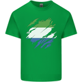 Torn Sierra Leone Flag Leonian Day Football Mens Cotton T-Shirt Tee Top Irish Green