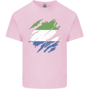 Torn Sierra Leone Flag Leonian Day Football Mens Cotton T-Shirt Tee Top Light Pink