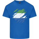 Torn Sierra Leone Flag Leonian Day Football Mens Cotton T-Shirt Tee Top Royal Blue