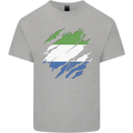 Torn Sierra Leone Flag Leonian Day Football Mens Cotton T-Shirt Tee Top Sports Grey