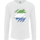 Torn Sierra Leone Flag Leonian Day Football Mens Long Sleeve T-Shirt White