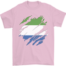 Torn Sierra Leone Flag Leonian Day Football Mens T-Shirt 100% Cotton Light Pink