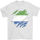 Torn Sierra Leone Flag Leonian Day Football Mens T-Shirt 100% Cotton White