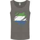 Torn Sierra Leone Flag Leonian Day Football Mens Vest Tank Top Charcoal