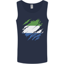 Torn Sierra Leone Flag Leonian Day Football Mens Vest Tank Top Navy Blue