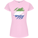 Torn Sierra Leone Flag Leonian Day Football Womens Petite Cut T-Shirt Light Pink