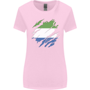 Torn Sierra Leone Flag Leonian Day Football Womens Wider Cut T-Shirt Light Pink