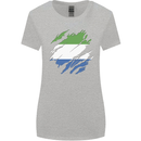 Torn Sierra Leone Flag Leonian Day Football Womens Wider Cut T-Shirt Sports Grey