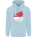 Torn Singapore Flag Singaporean Day Football Childrens Kids Hoodie Light Blue
