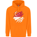 Torn Singapore Flag Singaporean Day Football Childrens Kids Hoodie Orange
