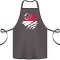 Torn Singapore Flag Singaporean Day Football Cotton Apron 100% Organic Dark Grey