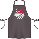 Torn Singapore Flag Singaporean Day Football Cotton Apron 100% Organic Dark Grey