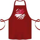 Torn Singapore Flag Singaporean Day Football Cotton Apron 100% Organic Maroon