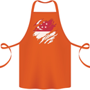 Torn Singapore Flag Singaporean Day Football Cotton Apron 100% Organic Orange