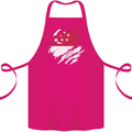 Torn Singapore Flag Singaporean Day Football Cotton Apron 100% Organic Pink