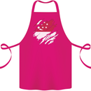 Torn Singapore Flag Singaporean Day Football Cotton Apron 100% Organic Pink