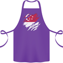 Torn Singapore Flag Singaporean Day Football Cotton Apron 100% Organic Purple