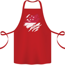 Torn Singapore Flag Singaporean Day Football Cotton Apron 100% Organic Red