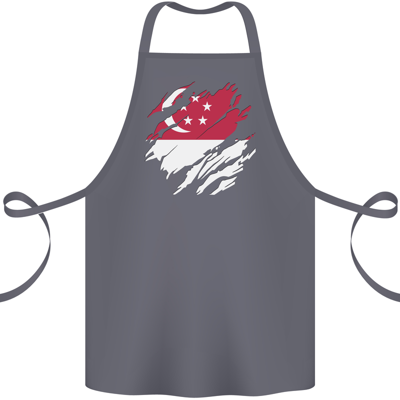 Torn Singapore Flag Singaporean Day Football Cotton Apron 100% Organic Steel
